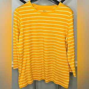 Kim Rogers Long Sleeve Perfectly Soft 100% Cotton T-shirt Women’s Size Small